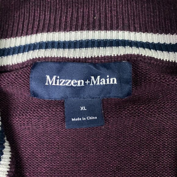 Mizzen Main 1/4 Zip Pullover Sweater Men's XL Purple Quarter Zip Mizzen + Main - Picture 6 of 11